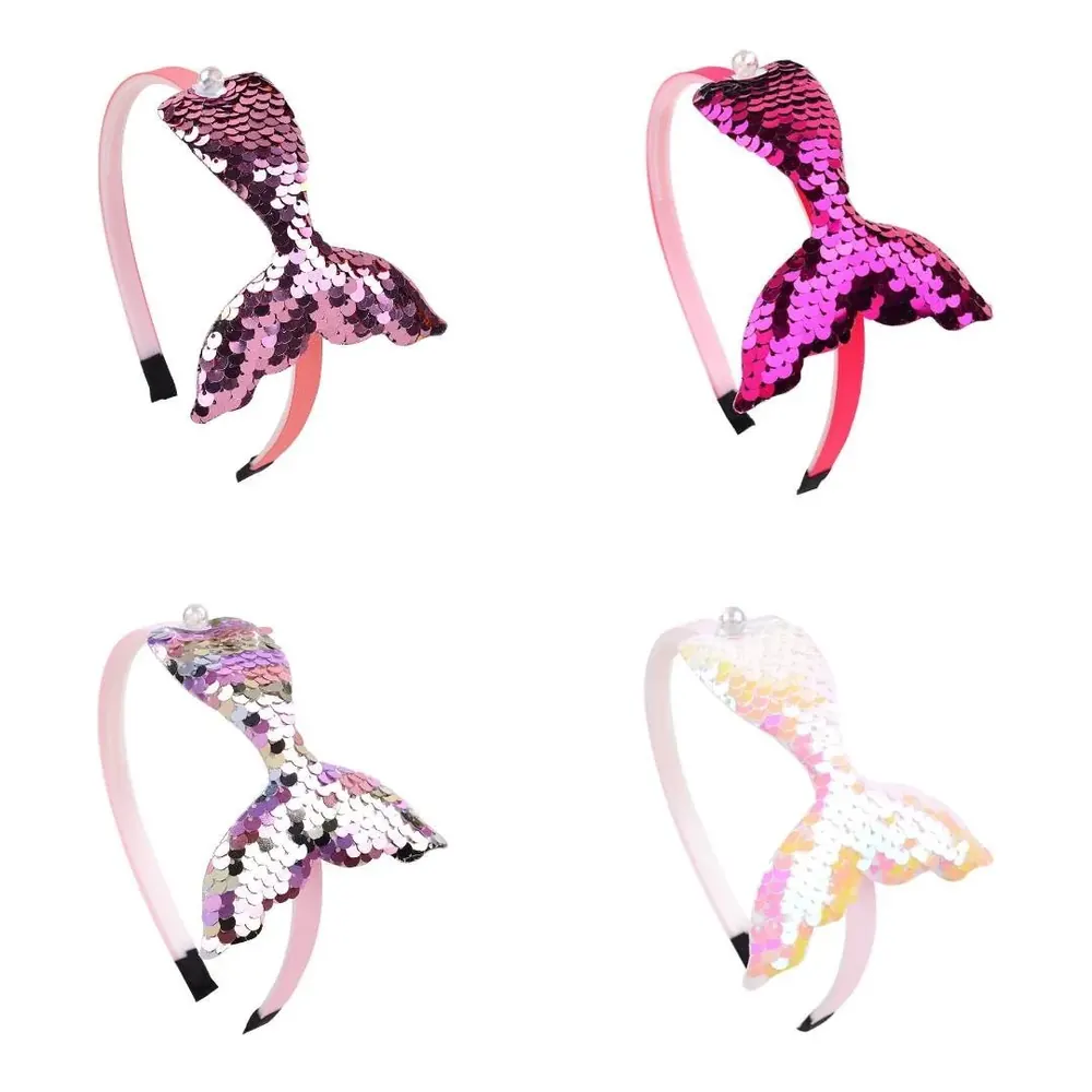 Four reversible sequin mermaid tail headbands