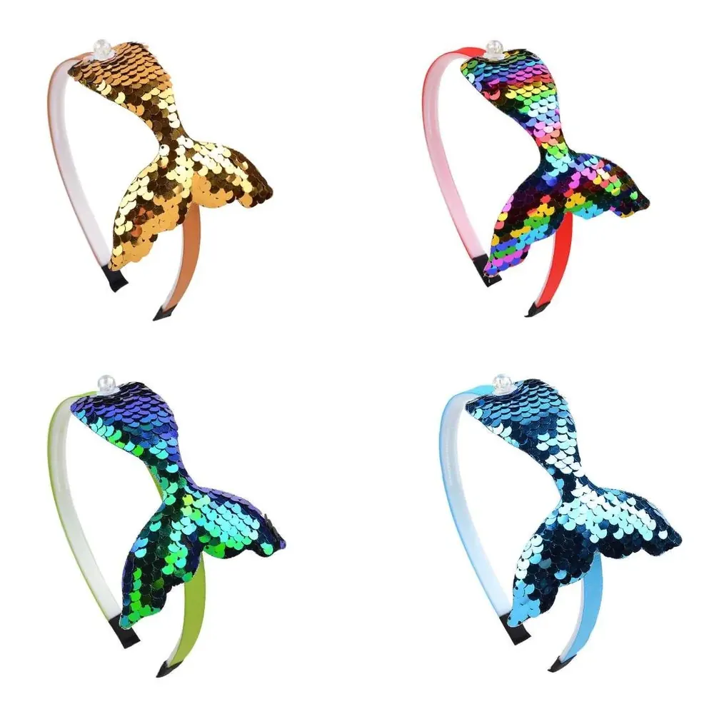 Reversible sequin mermaid headband, product view 2 of 6