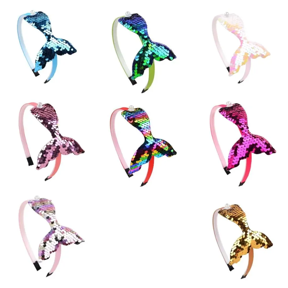 Reversible sequin mermaid headband, product view 3 of 6