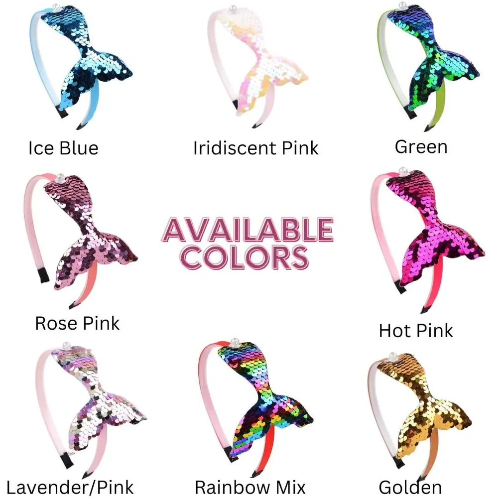 Reversible sequin mermaid headband, product view 6 of 6