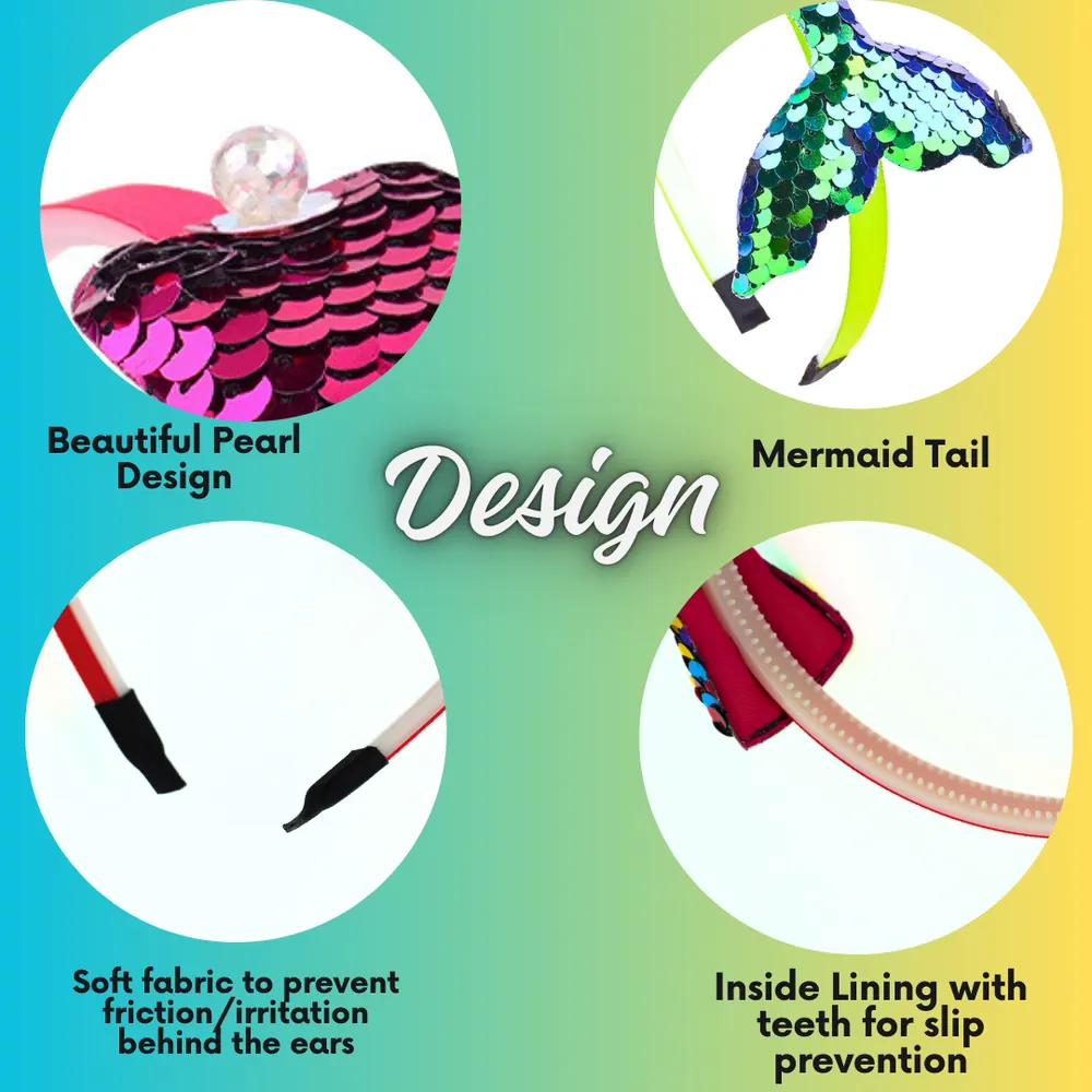 Pink Fantasy mermaid headband, product view 4 of 4