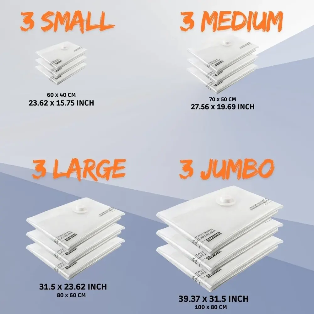 Vacuum storage bag set with electric pump, product view 4 of 9